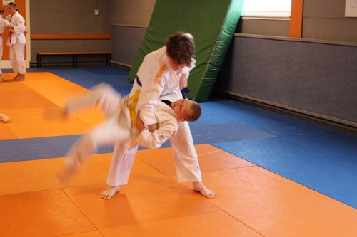 Judoka in actie